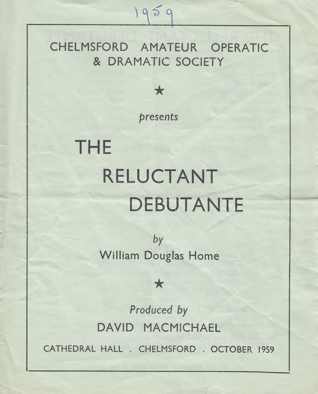 The Reluctant Debutante | Chelmsford Amateur Operatic And Dramatic Society
